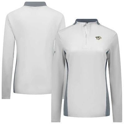 Women's Levelwear White Nashville Predators Moxie Insignia Core Quarter-Zip Top
