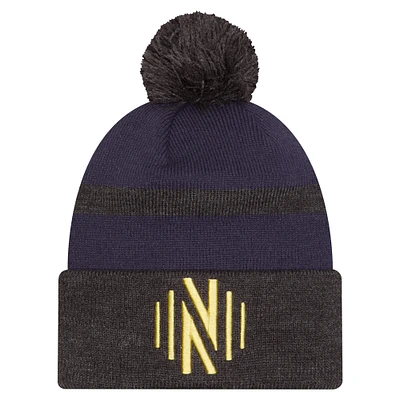 Men's New Era  Navy Nashville SC 2025 Kickoff Cuffed Knit Hat with Pom