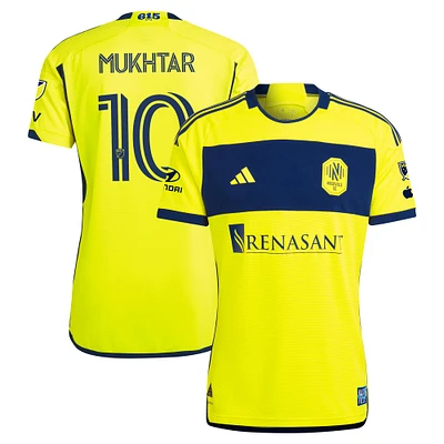 Maillot de joueur authentique Hany Mukhtar adidas pour homme jaune Nashville SC 2024 The 615 Kit