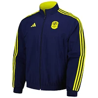Men's adidas Navy/Yellow Nashville SC 2023 On-Field Anthem Full-Zip Reversible Team Jacket