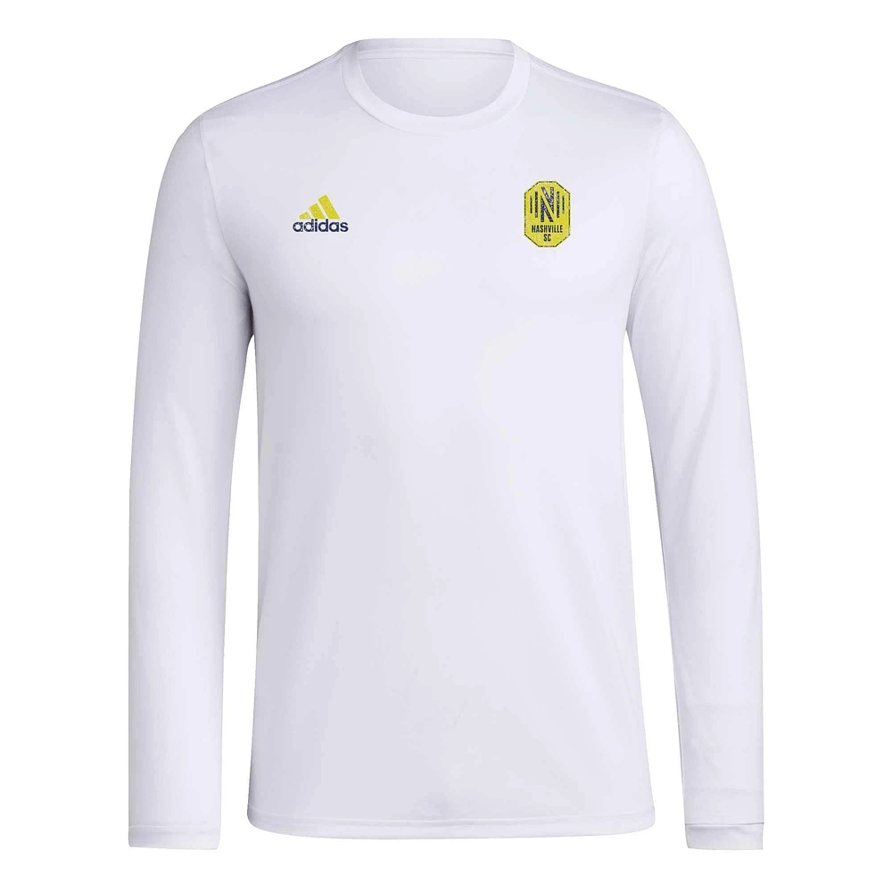 Men's adidas White Nashville SC Local Stoic Long Sleeve T-Shirt
