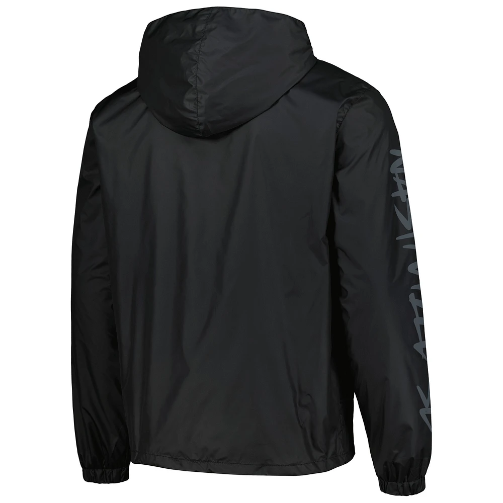 Men's Black Nashville SC Graffiti Full-Zip Hoodie Windbreaker Jacket
