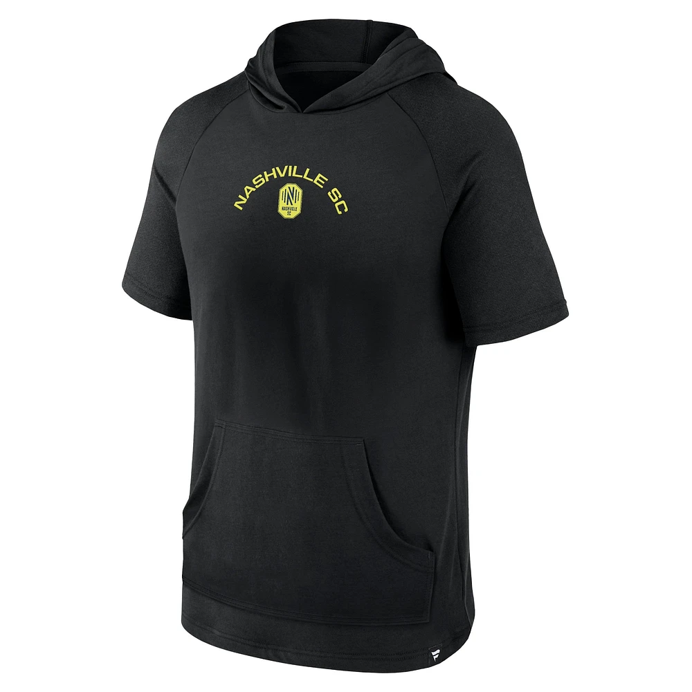 Men's Fanatics Black Nashville SC Match Raglan Short Sleeve Pullover Hoodie