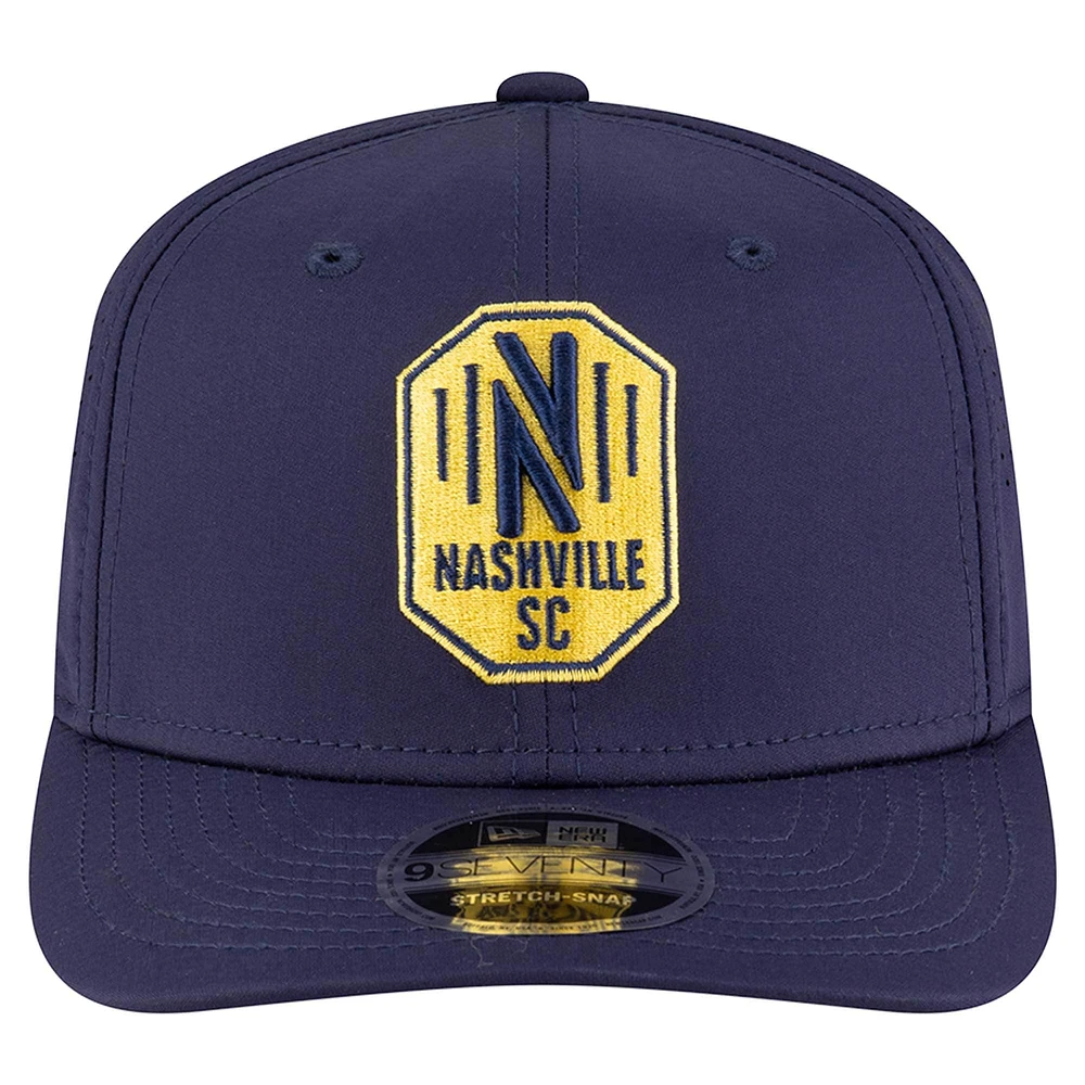 Men's New Era Navy Nashville SC 9SEVENTY COOLERA Stretch-Snap Adjustable Hat