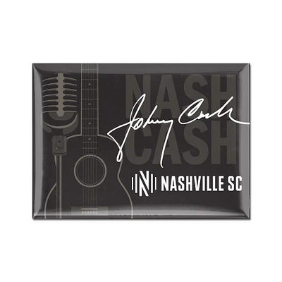 Aimant de réfrigérateur en métal WinCraft Nashville SC x Johnny Cash 2,5" x 3,5"