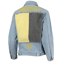 Women's The Wild Collective Blue Nashville SC Print Denim Button-Up Jacket