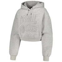 Women's The Wild Collective Heather Gray Nashville SC Cropped Pullover Hoodie