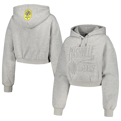 Women's The Wild Collective Heather Gray Nashville SC Cropped Pullover Hoodie