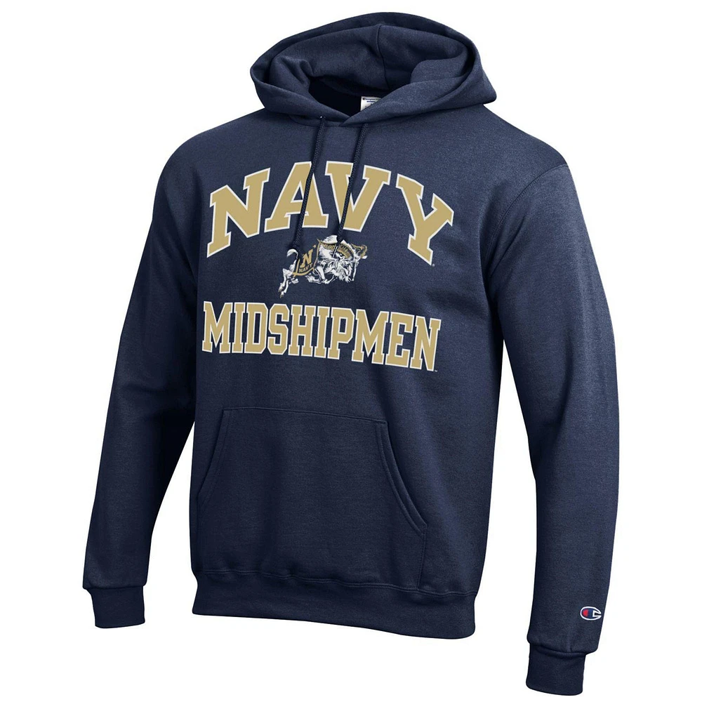 Men's Champion Navy Midshipmen High Motor Pullover Hoodie