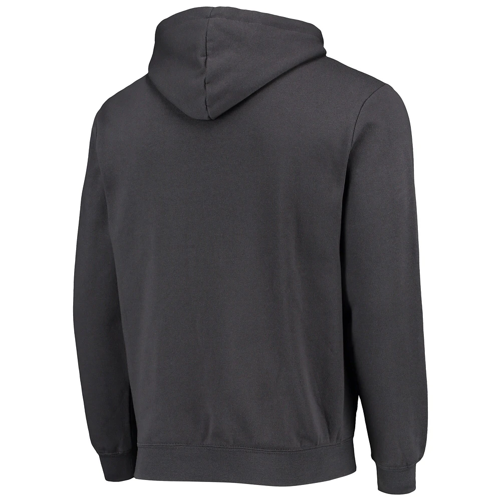 Men's Colosseum Charcoal Navy Midshipmen Arch & Logo 3.0 Full-Zip Hoodie