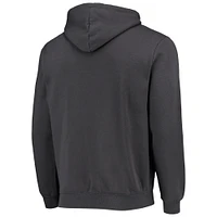 Men's Colosseum Charcoal Navy Midshipmen Arch & Logo 3.0 Full-Zip Hoodie