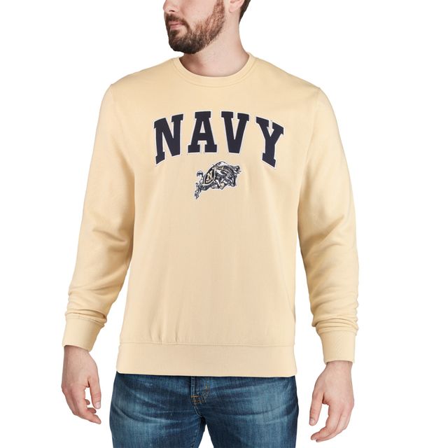 Colosseum Gold Navy Midshipmen Arch & Logo Crew Neck Sweat-shirt pour homme