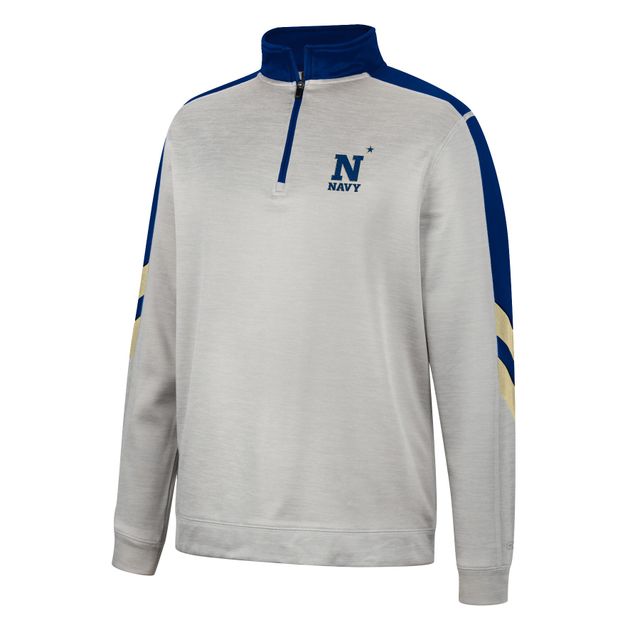 Veste Colosseum Grey/Navy Navy Midshipmen Bushwood Fleece Quarter-Zip pour homme