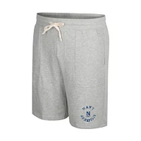 Men's Colosseum Heather Gray Navy Midshipmen Love To Hear This Terry Shorts