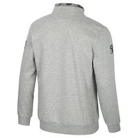 Veste polaire à fermeture éclair quart de tour Colosseum Heather Grey Navy Midshipmen OORAH OHT Military Appreciation pour homme