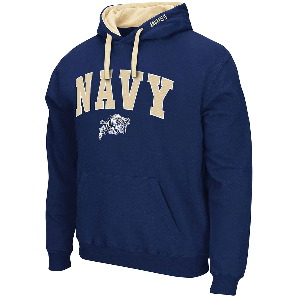 Men's Colosseum Navy Midshipmen Big & Tall Arch Logo 2.0 Pullover Hoodie