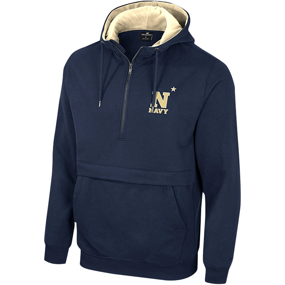 Men's Colosseum Navy Midshipmen Half-Zip Hoodie