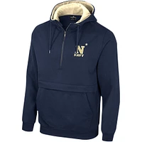 Men's Colosseum Navy Midshipmen Half-Zip Hoodie