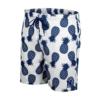 Men's Colosseum White Navy Midshipmen Pineapples Swim Shorts