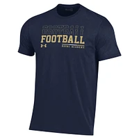 Men's Under Armour Navy Midshipmen 2024 Sideline Football Performance T-Shirt