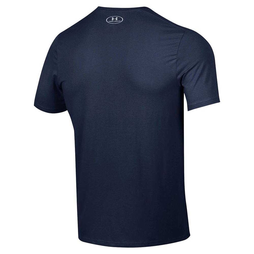 Men's Under Armour Navy Midshipmen 2024 Sideline Football Performance T-Shirt