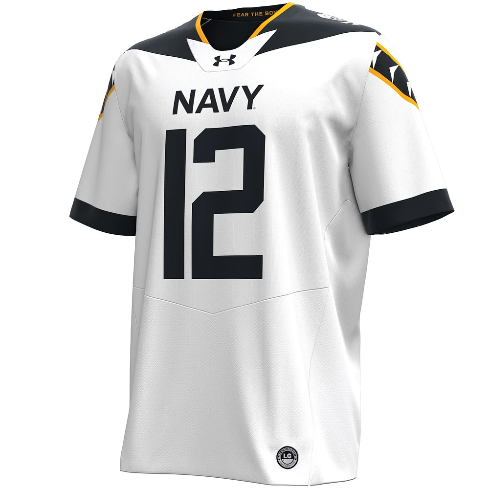 Men's Under Armour White Navy Midshipmen 2024 Rivalry Replica Jersey