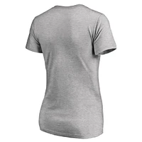 Women's Fanatics Heathered Gray Navy Midshipmen Plus Dora V-Neck T-Shirt