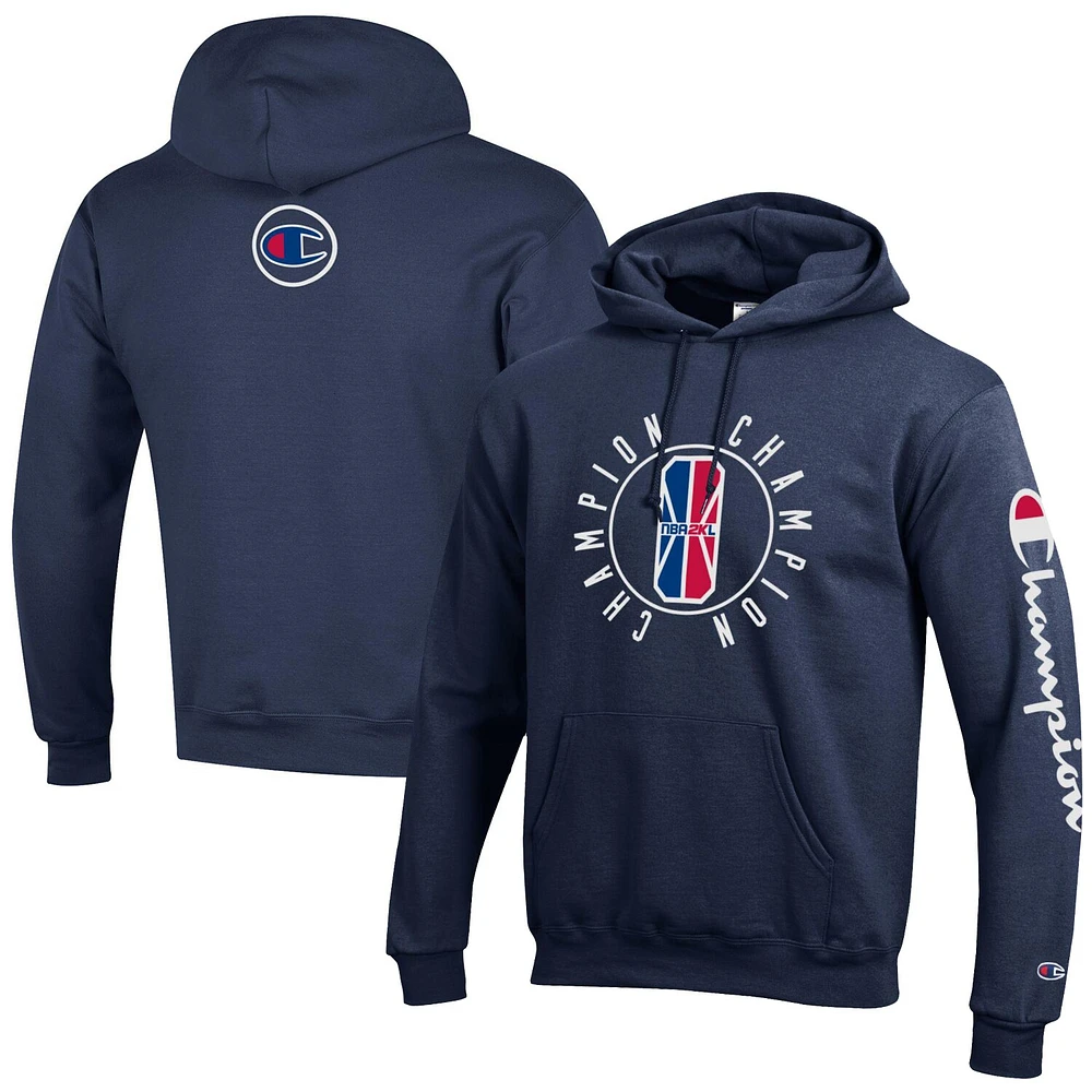 Unisex Champion Navy NBA 2K League In-Game Logo Powerblend Pullover Hoodie