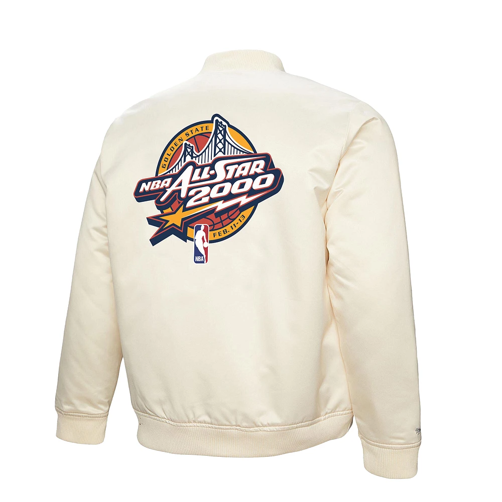 Men's Mitchell & Ness  Cream 2000 NBA All-Star Game Full-Zip Satin Jacket