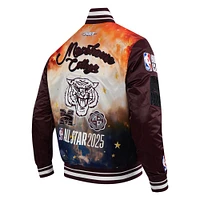 Men's Pro Standard  Wine All Star x HBCU Classic Full-Snap Satin Jacket