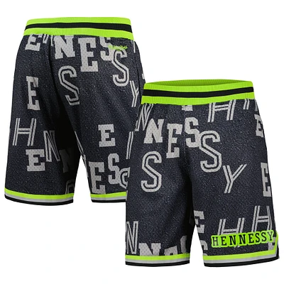 Men's Mitchell & Ness Black NBA x Hennessy Neon Concrete Game Day Shorts