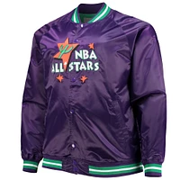 Men's Mitchell & Ness Purple Big Tall 1995 NBA All-Star Game Hardwood Classics Satin Full-Snap Jacket
