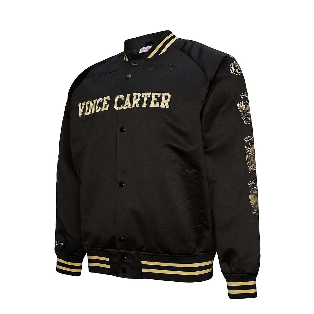 Men's Mitchell & Ness Vince Carter Black 2024 Basketball Hall of Fame Full-Snap Satin Jacket