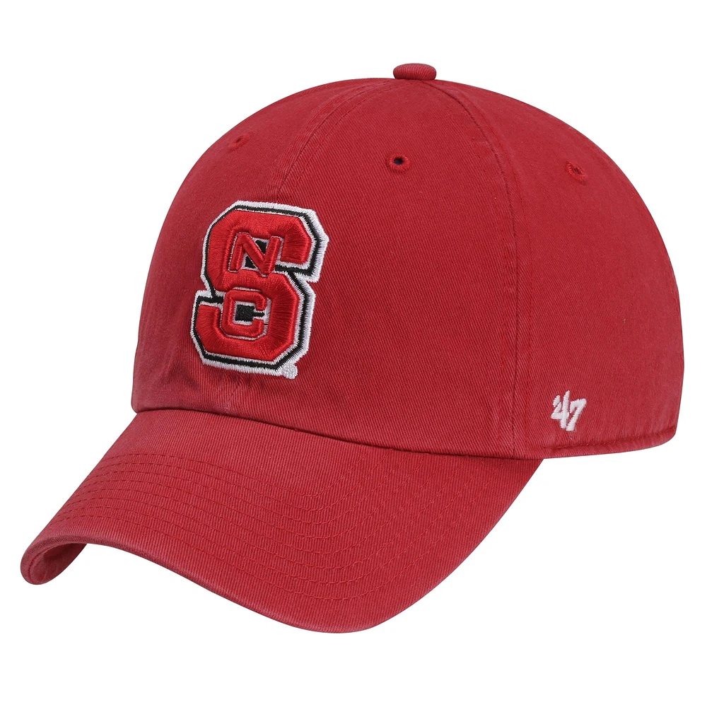 Men's '47 Red NC State Wolfpack Clean Up Adjustable Hat
