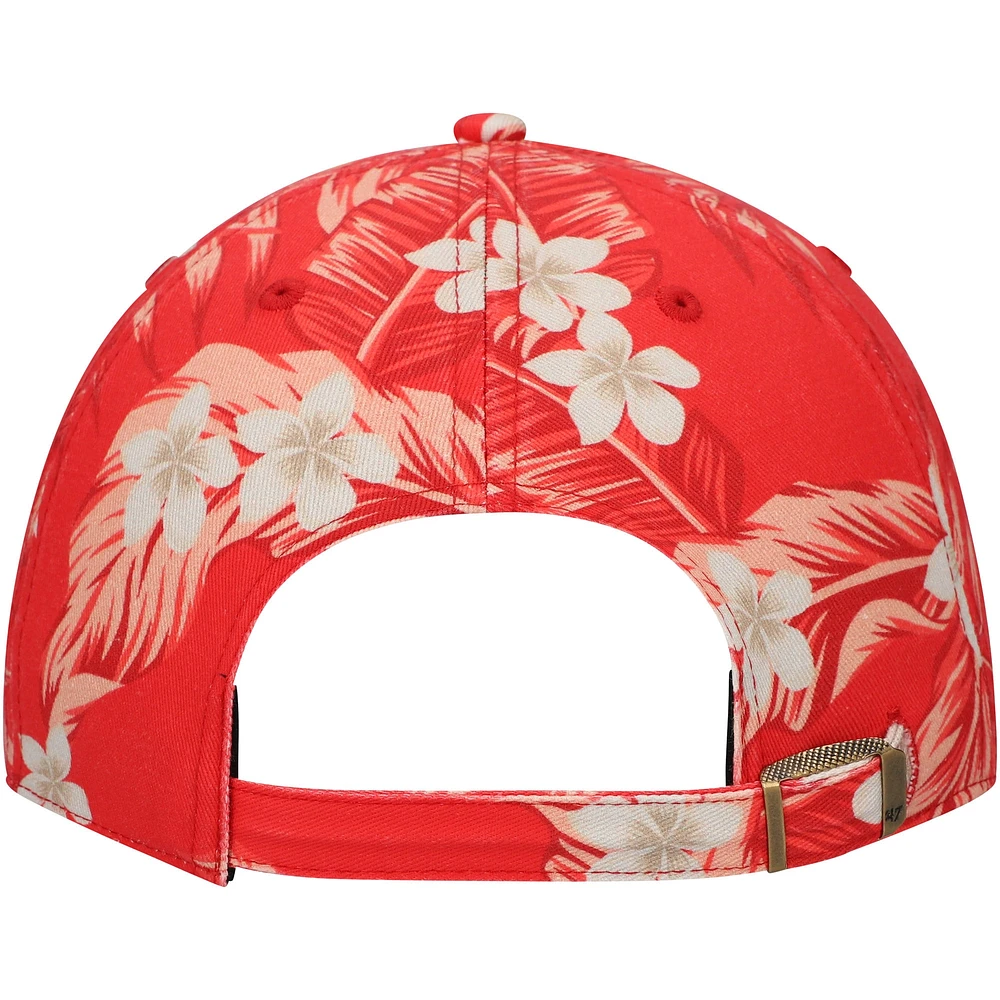 Men's '47 Red NC State Wolfpack Tropicalia Clean Up Adjustable Hat