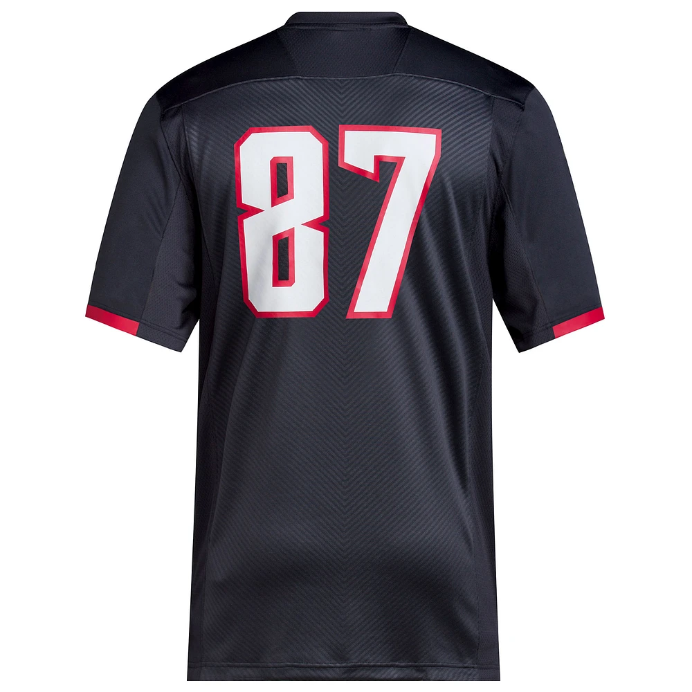 Men's adidas #87 Black NC State Wolfpack Premier Jersey