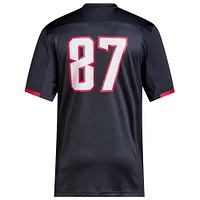 Men's adidas #87 Black NC State Wolfpack Premier Jersey