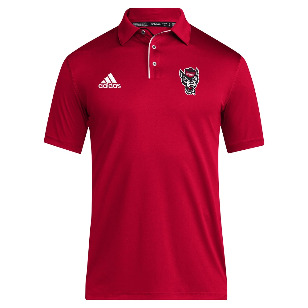 Men's adidas Red NC State Wolfpack 2024 Coaches AEROREADY Polo