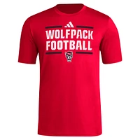 Men's adidas Red NC State Wolfpack Locker Football Pre-Game AEROREADY T-Shirt