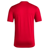 Men's adidas Red NC State Wolfpack Locker Football Pre-Game AEROREADY T-Shirt