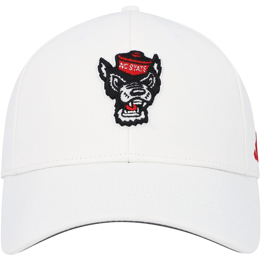 Men's adidas White NC State Wolfpack 2021 Sideline Coaches Flex Hat
