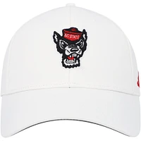 Men's adidas White NC State Wolfpack 2021 Sideline Coaches Flex Hat