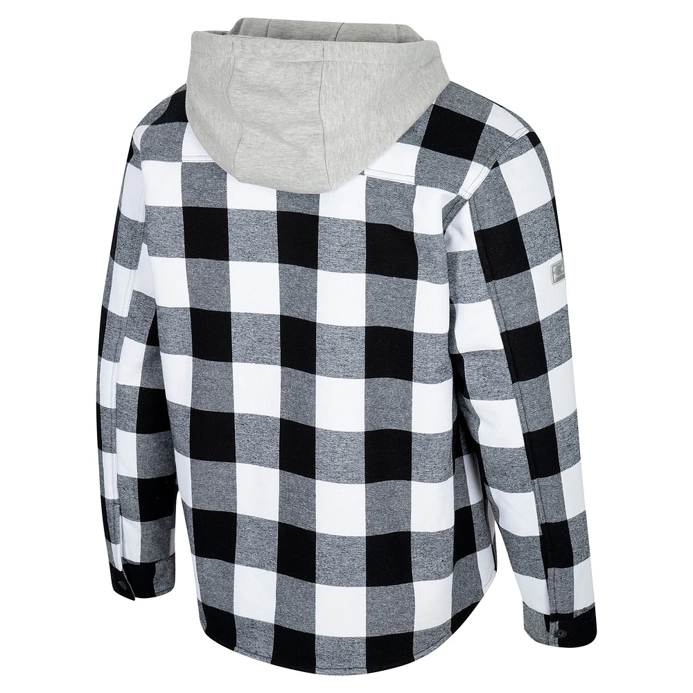 Men's Colosseum Black/White NC State Wolfpack Buffalo Plaid Full-Zip Jacket