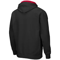 Men's Colosseum Black NC State Wolfpack Arch & Logo 3.0 Full-Zip Hoodie