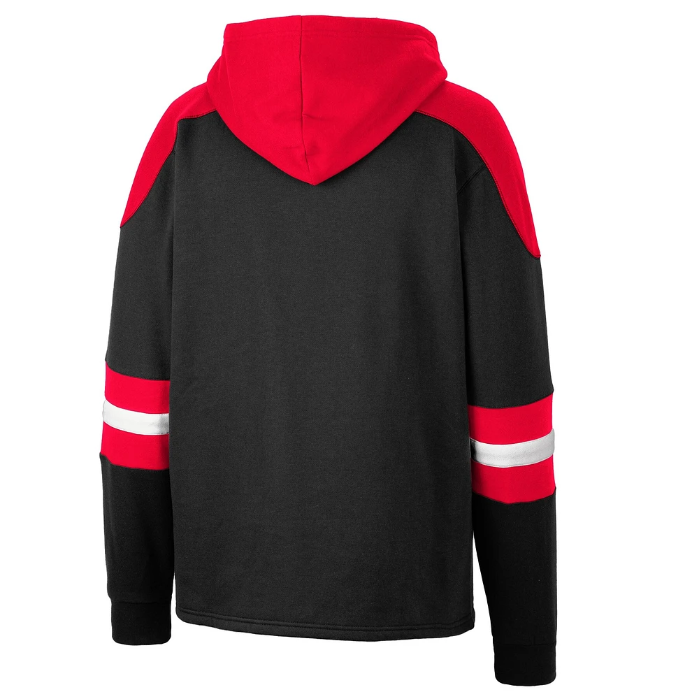 Men's Colosseum Black NC State Wolfpack Lace-Up 4.0 Pullover Hoodie