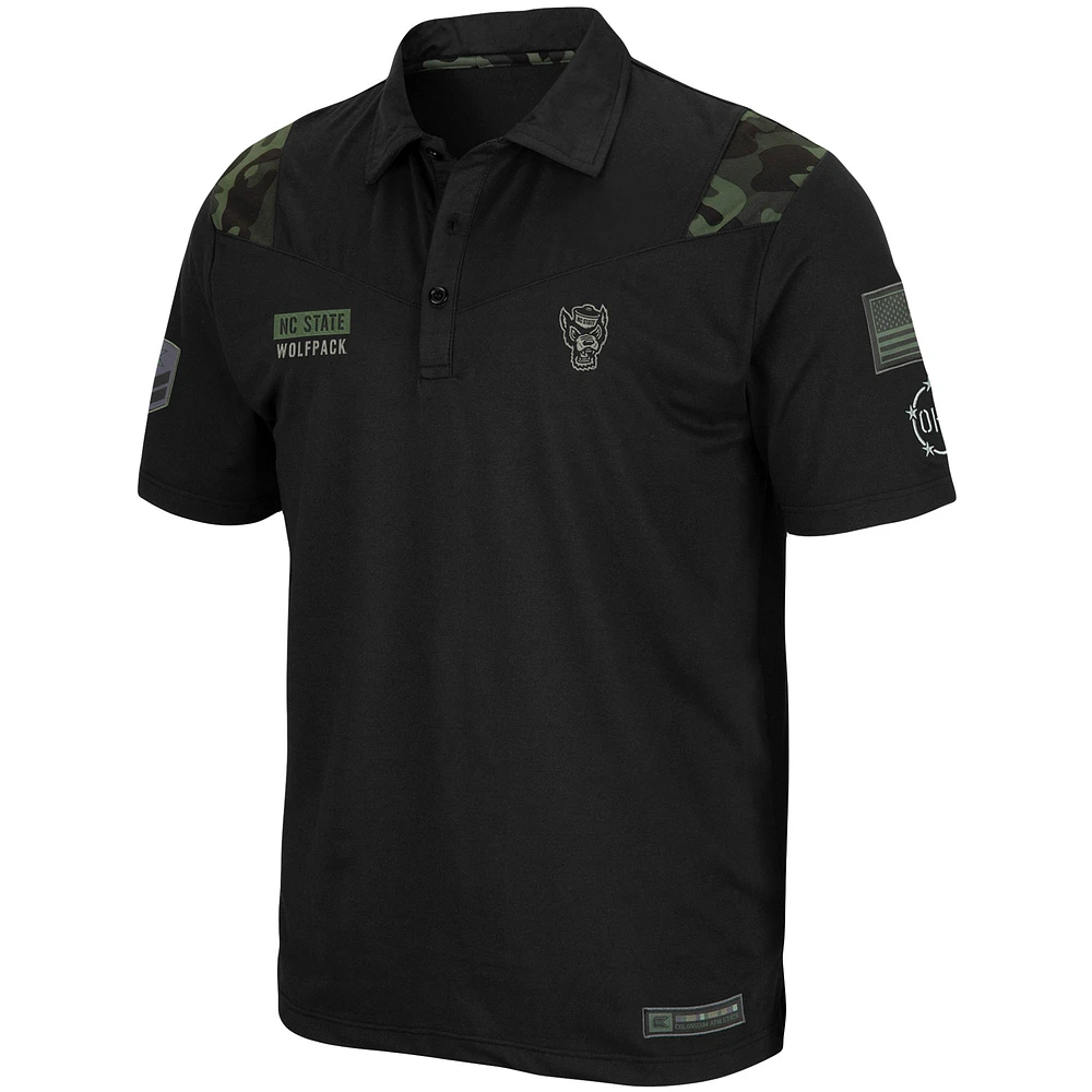 Men's Colosseum Black NC State Wolfpack OHT Military Appreciation Sierra Polo
