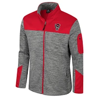 Men's Colosseum  Gray/Red NC State Wolfpack Guard Full-Zip Jacket