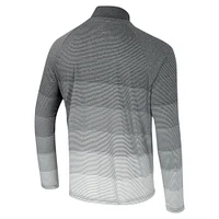 Men's Colosseum  Gray NC State Wolfpack AI Striped Mesh Quarter-Zip Raglan Windshirt