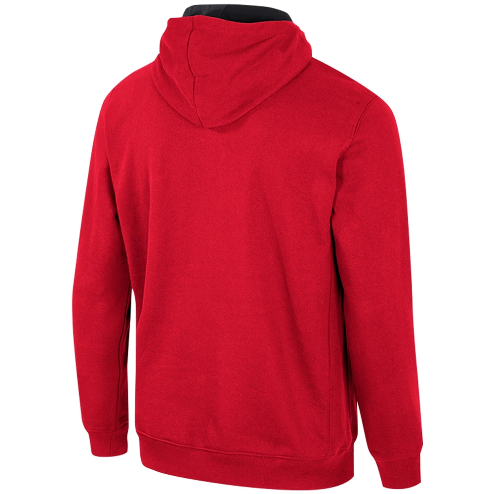 Men's Colosseum Red NC State Wolfpack Half-Zip Hoodie