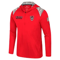 Men's Colosseum Red NC State Wolfpack OHT Military Appreciation Quarter-Zip Hoodie Jacket
